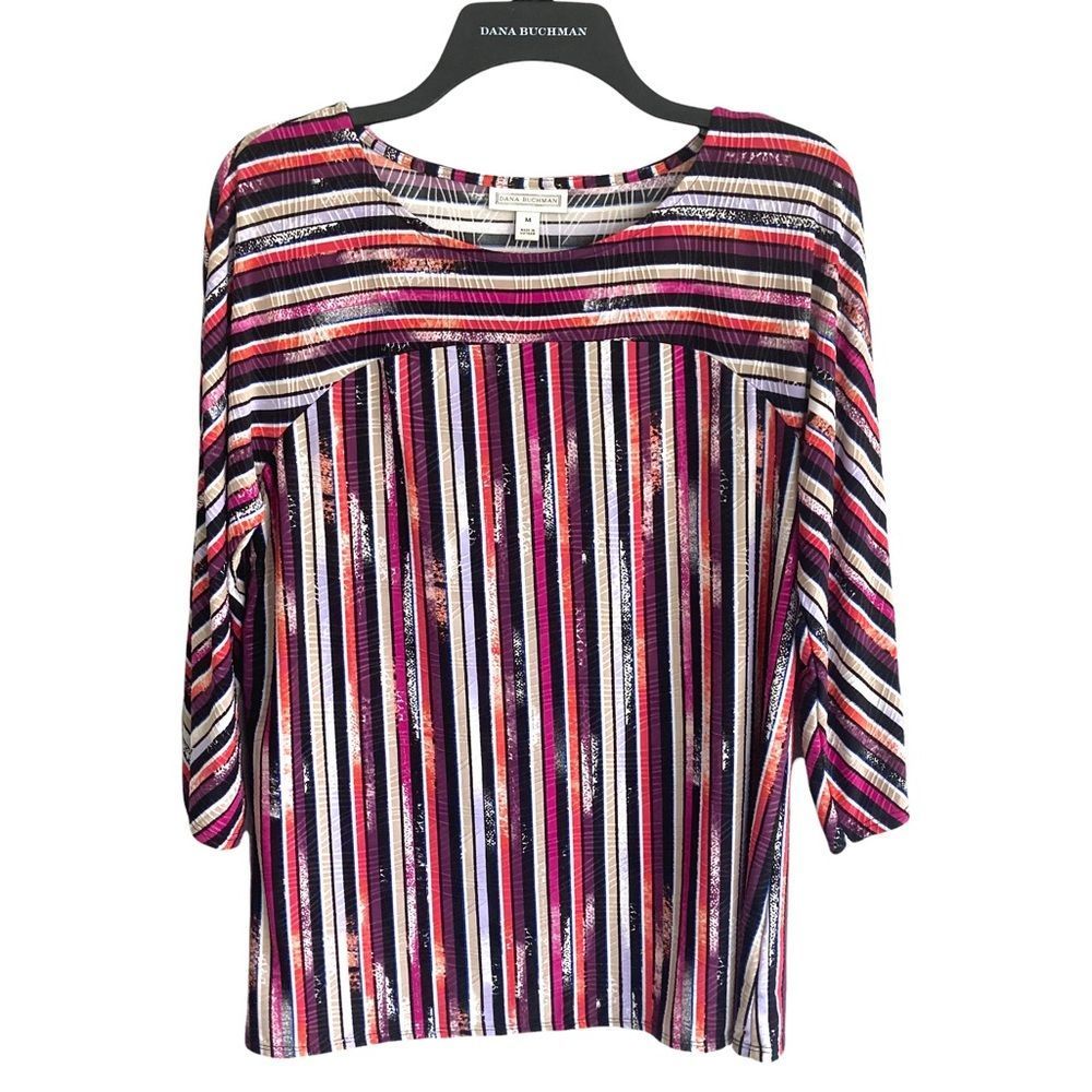 Dana Buchman Top Size Medium Black Purple